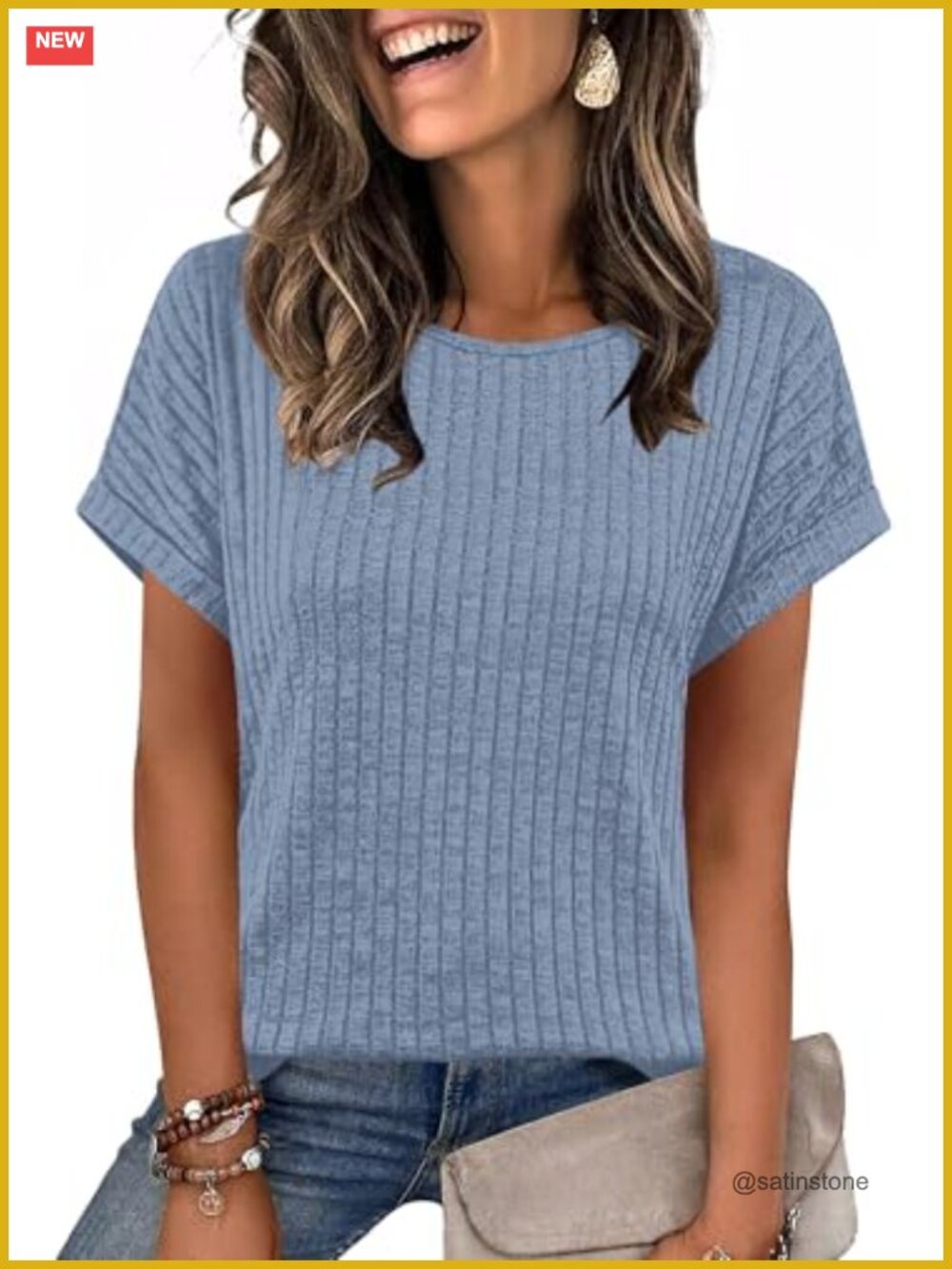 Loose Fit Cap Sleeve Short Sleeve Tunic Blouse Top Soft Lightweight Casual Women